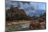Dusk Beside the Virgin River under a Threatening Sky in Winter-Eleanor-Mounted Photographic Print