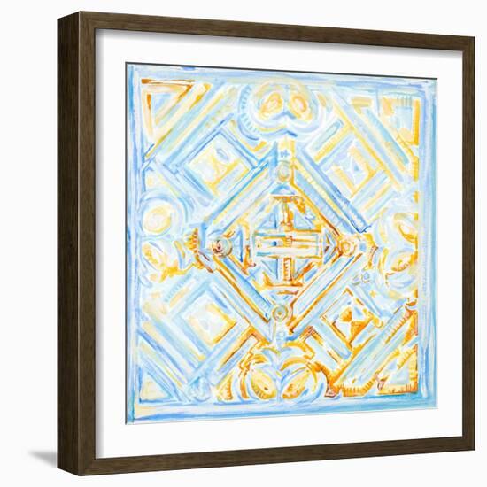 Dusk Blue Medallion II-Diannart-Framed Art Print