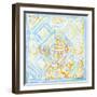 Dusk Blue Medallion II-Diannart-Framed Art Print