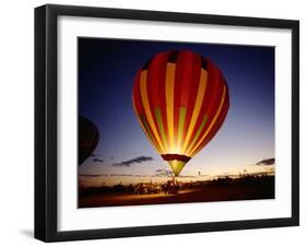 Dusk, Colorful Hot Air Balloon, Albuquerque, New Mexico, USA-null-Framed Premium Photographic Print