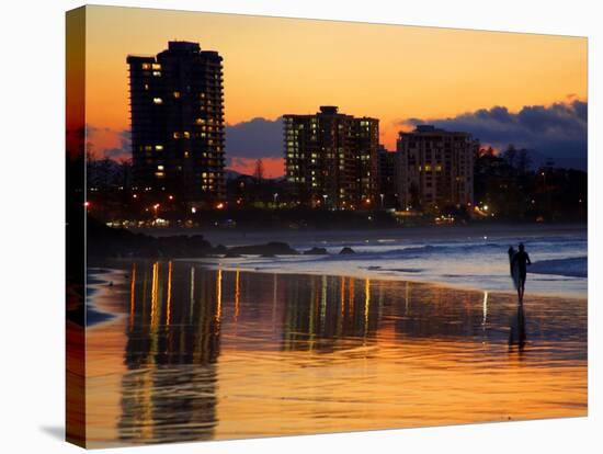 Dusk, Coolangatta, Gold Coast, Queensland, Australia-David Wall-Stretched Canvas