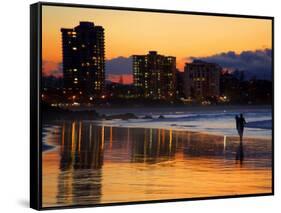 Dusk, Coolangatta, Gold Coast, Queensland, Australia-David Wall-Framed Stretched Canvas