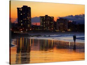 Dusk, Coolangatta, Gold Coast, Queensland, Australia-David Wall-Stretched Canvas