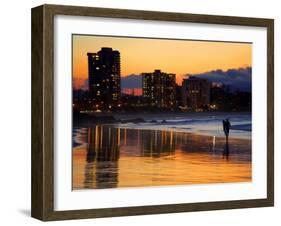 Dusk, Coolangatta, Gold Coast, Queensland, Australia-David Wall-Framed Premium Photographic Print