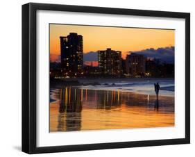 Dusk, Coolangatta, Gold Coast, Queensland, Australia-David Wall-Framed Premium Photographic Print
