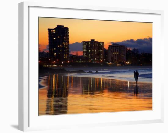 Dusk, Coolangatta, Gold Coast, Queensland, Australia-David Wall-Framed Photographic Print