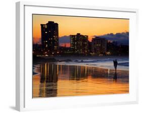 Dusk, Coolangatta, Gold Coast, Queensland, Australia-David Wall-Framed Photographic Print