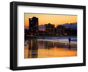 Dusk, Coolangatta, Gold Coast, Queensland, Australia-David Wall-Framed Photographic Print