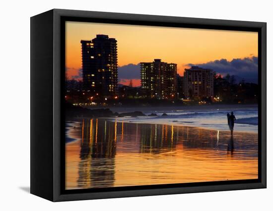 Dusk, Coolangatta, Gold Coast, Queensland, Australia-David Wall-Framed Stretched Canvas