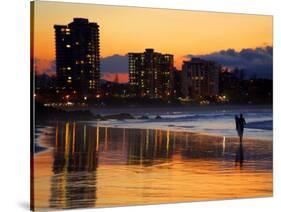 Dusk, Coolangatta, Gold Coast, Queensland, Australia-David Wall-Stretched Canvas