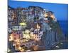 Dusk Falls on a Hillside Town Overlooking the Mediterranean Sea, Manarola, Cinque Terre, Italy-Dennis Flaherty-Mounted Photographic Print