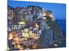 Dusk Falls on a Hillside Town Overlooking the Mediterranean Sea, Manarola, Cinque Terre, Italy-Dennis Flaherty-Mounted Photographic Print
