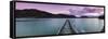 Dusk Falls over Wharf in Idyllic Kenepuru Sound, Marlborough Sounds, South Island, New Zealand-Doug Pearson-Framed Stretched Canvas