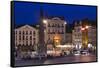 Dusk, Grand Place, Lille, French Flanders, France-Walter Bibikow-Framed Stretched Canvas