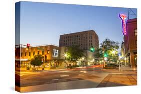 Dusk in Downtown Fargo, North Dakota, USA-Chuck Haney-Stretched Canvas