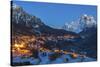 Dusk in Selva Di Cadore, Santa Fosca, Pescul, Dolomites, Italy. Pelmo Mount in the Background.-ClickAlps-Stretched Canvas