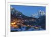 Dusk in Selva Di Cadore, Santa Fosca, Pescul, Dolomites, Italy. Pelmo Mount in the Background.-ClickAlps-Framed Photographic Print