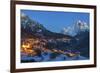 Dusk in Selva Di Cadore, Santa Fosca, Pescul, Dolomites, Italy. Pelmo Mount in the Background.-ClickAlps-Framed Photographic Print