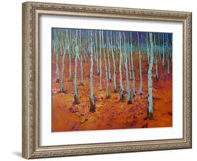 Dusk In The Forest Birches-Suren Nersisyan-Framed Art Print