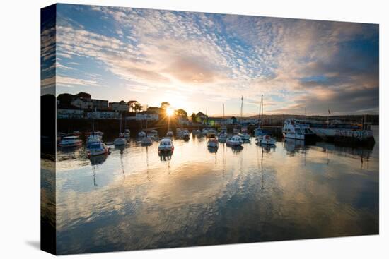 Dusk in the Harbour at Paignton, Devon England Uk-Tracey Whitefoot-Stretched Canvas
