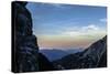 Dusk in Wetterstein Range, View from the Zundernkamm About Teufelsgsaß on Simetsberg and Benedikten-Rolf Roeckl-Stretched Canvas