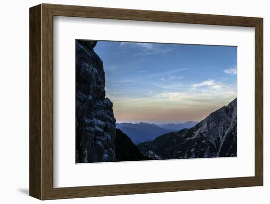 Dusk in Wetterstein Range, View from the Zundernkamm About Teufelsgsaß on Simetsberg and Benedikten-Rolf Roeckl-Framed Photographic Print