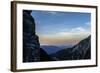 Dusk in Wetterstein Range, View from the Zundernkamm About Teufelsgsaß on Simetsberg and Benedikten-Rolf Roeckl-Framed Photographic Print