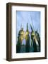 Dusk light behind Bronze Honor Guard and three soaring spires of the Air Force Memorial, One Air...-null-Framed Photographic Print