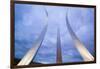 Dusk light behind three soaring spires of Air Force Memorial at One Air Force Memorial Drive, Ar...-null-Framed Photographic Print
