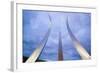 Dusk light behind three soaring spires of Air Force Memorial at One Air Force Memorial Drive, Ar...-null-Framed Photographic Print