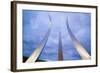 Dusk light behind three soaring spires of Air Force Memorial at One Air Force Memorial Drive, Ar...-null-Framed Photographic Print