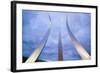 Dusk light behind three soaring spires of Air Force Memorial at One Air Force Memorial Drive, Ar...-null-Framed Photographic Print