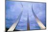 Dusk light behind three soaring spires of Air Force Memorial at One Air Force Memorial Drive, Ar...-null-Mounted Photographic Print