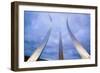 Dusk light behind three soaring spires of Air Force Memorial at One Air Force Memorial Drive, Ar...-null-Framed Photographic Print