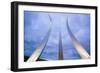 Dusk light behind three soaring spires of Air Force Memorial at One Air Force Memorial Drive, Ar...-null-Framed Photographic Print