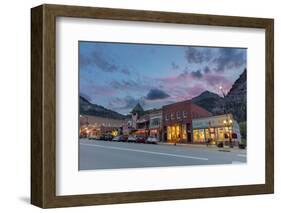 Dusk Light on Main Street in Ouray, Colorado, Usa-Chuck Haney-Framed Photographic Print