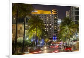 Dusk Light on Ocean Drive in South Beach in Miami Beach, Florida, USA-Chuck Haney-Framed Photographic Print