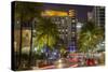 Dusk Light on Ocean Drive in South Beach in Miami Beach, Florida, USA-Chuck Haney-Stretched Canvas