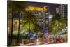 Dusk Light on Ocean Drive in South Beach in Miami Beach, Florida, USA-Chuck Haney-Stretched Canvas