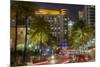 Dusk Light on Ocean Drive in South Beach in Miami Beach, Florida, USA-Chuck Haney-Mounted Premium Photographic Print