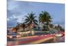 Dusk Light on Ocean Drive in South Beach in Miami Beach, Florida, USA-Chuck Haney-Mounted Premium Photographic Print