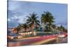 Dusk Light on Ocean Drive in South Beach in Miami Beach, Florida, USA-Chuck Haney-Stretched Canvas