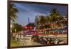 Dusk Light on Ocean Drive in South Beach in Miami Beach, Florida, USA-Chuck Haney-Framed Premium Photographic Print