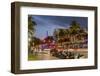 Dusk Light on Ocean Drive in South Beach in Miami Beach, Florida, USA-Chuck Haney-Framed Photographic Print