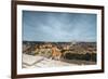 Dusk lights on Lungo Tevere with the Basilica di San Pietro in the background, Rome, Lazio, Italy, -Roberto Moiola-Framed Photographic Print