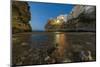 Dusk lights on the clear sea framed by the old town perched on the rocks, Polignano a Mare, Provinc-Roberto Moiola-Mounted Photographic Print