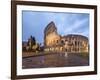 Dusk lights on the Colosseum (Flavian Amphitheatre), UNESCO World Heritage Site, Rome, Lazio, Italy-Roberto Moiola-Framed Photographic Print