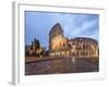 Dusk lights on the Colosseum (Flavian Amphitheatre), UNESCO World Heritage Site, Rome, Lazio, Italy-Roberto Moiola-Framed Photographic Print