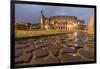 Dusk lights on the Colosseum, the old Flavian Amphitheatre, and symbol of the city, UNESCO World He-Roberto Moiola-Framed Photographic Print