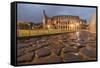 Dusk lights on the Colosseum, the old Flavian Amphitheatre, and symbol of the city, UNESCO World He-Roberto Moiola-Framed Stretched Canvas